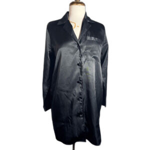 Bare Luxury Night Shirt Size S Y2k Satin Old Money Dark Academia Long Shirt